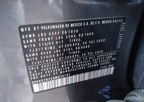 2024 Volkswagen Taos 1.5T S из США, поврежденный, VIN 3VV5X7B22RM015197